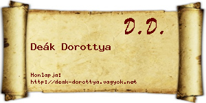 Deák Dorottya névjegykártya